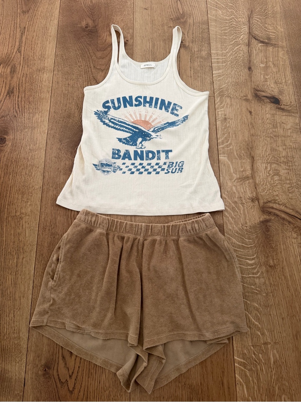 🇺🇸 Sale Suzie Kondi Terry Shorts and Spell Tee Set